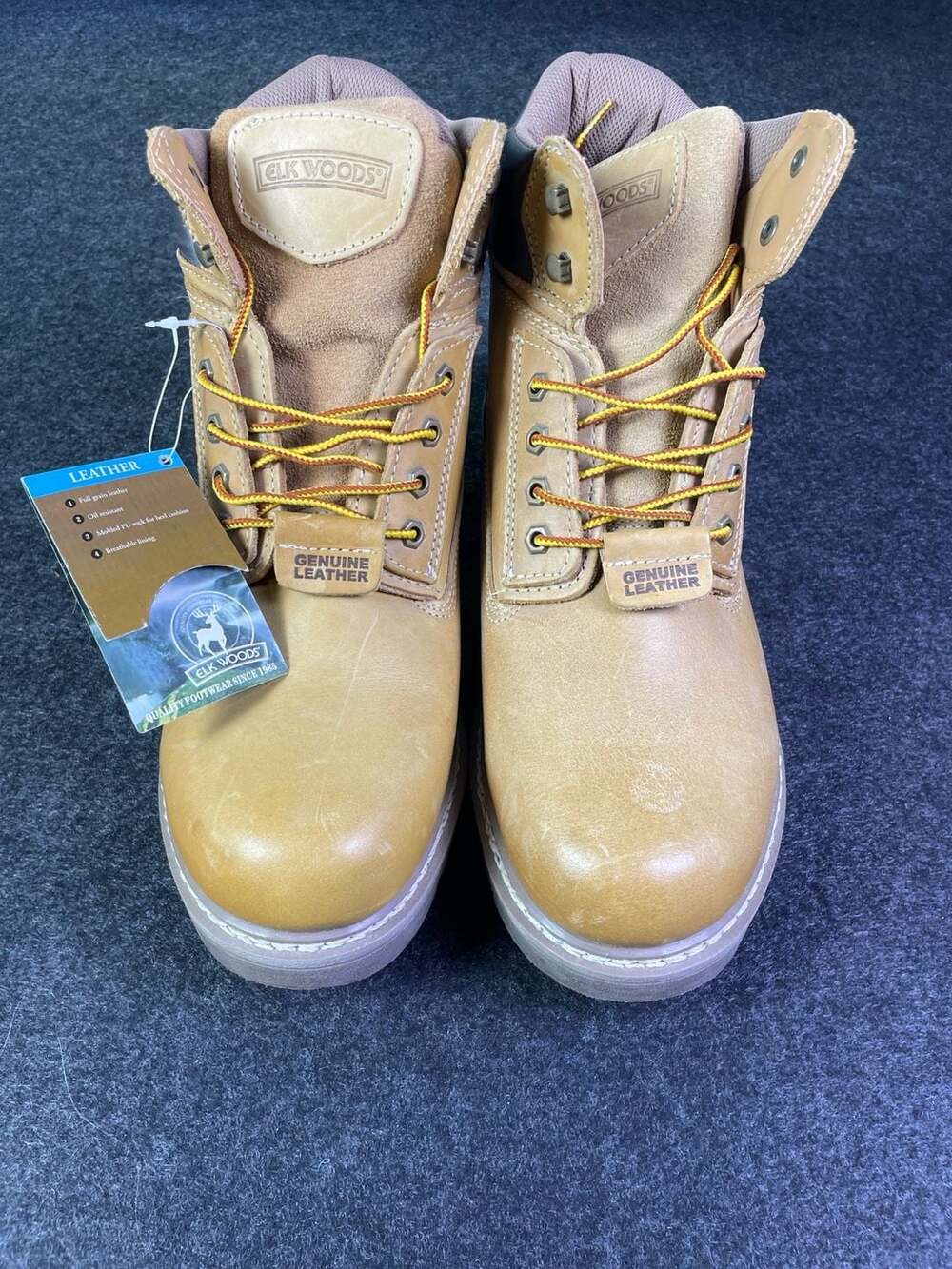 Elk Woods Rainier Size 12D Tan Leather Work Boots